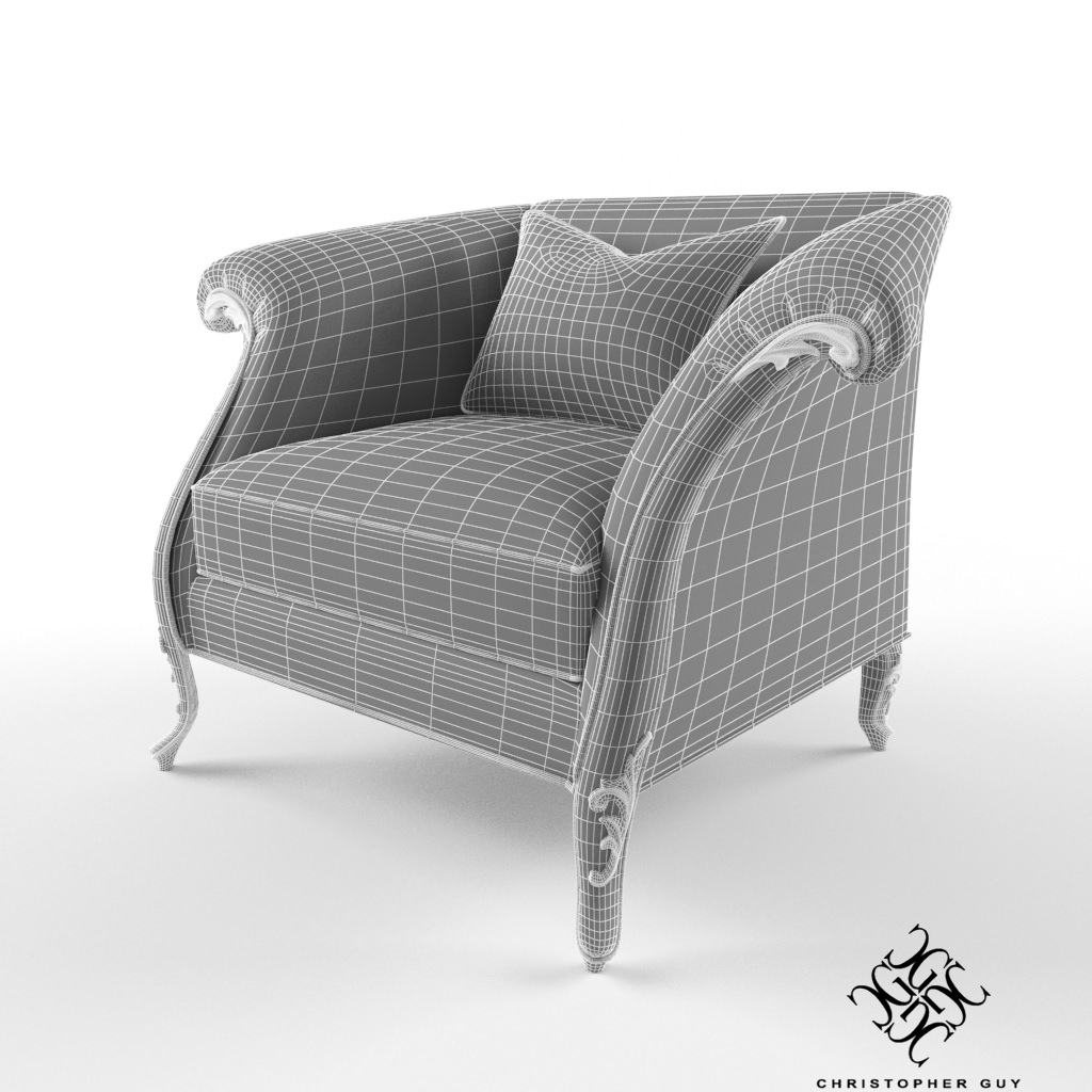 Christopher Guy Montaigne armchair 3D model_4