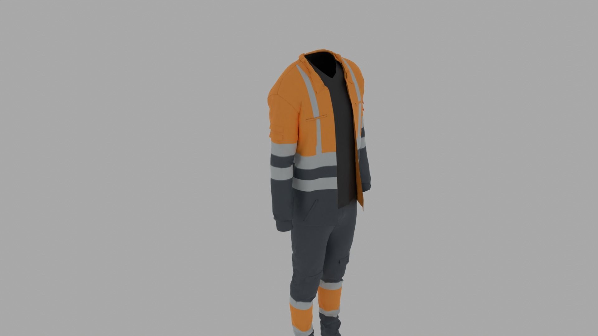 delivery man uniform Low-poly 3D model_8