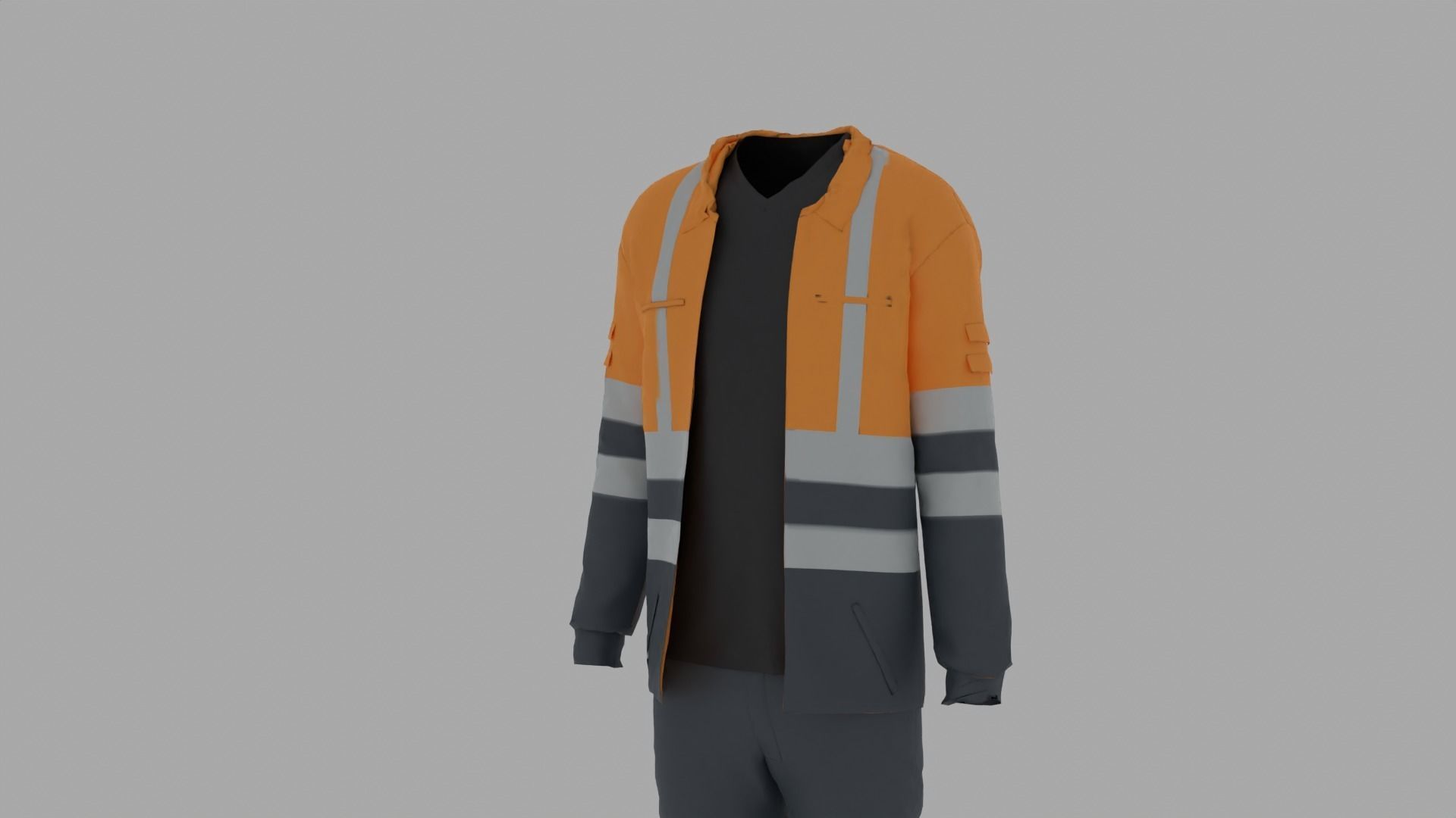 delivery man uniform Low-poly 3D model_2