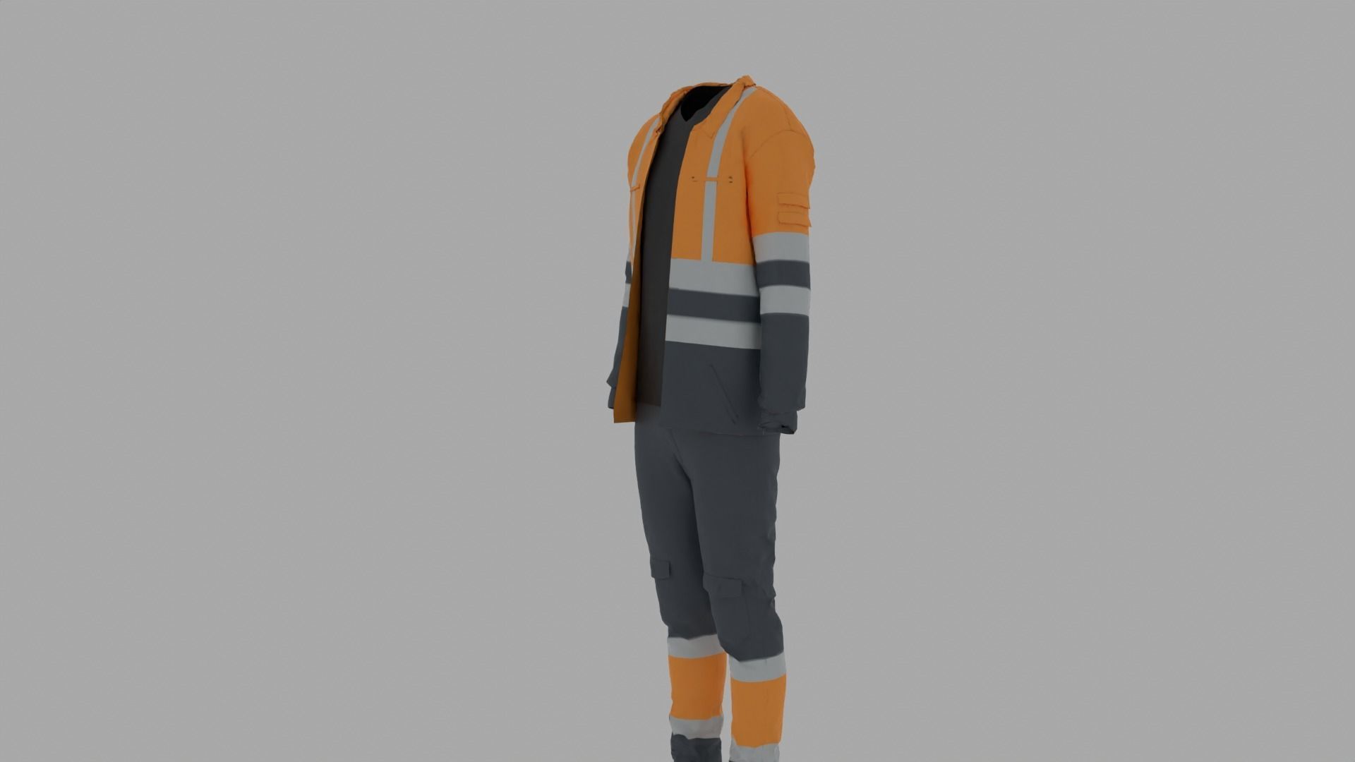 delivery man uniform Low-poly 3D model_7