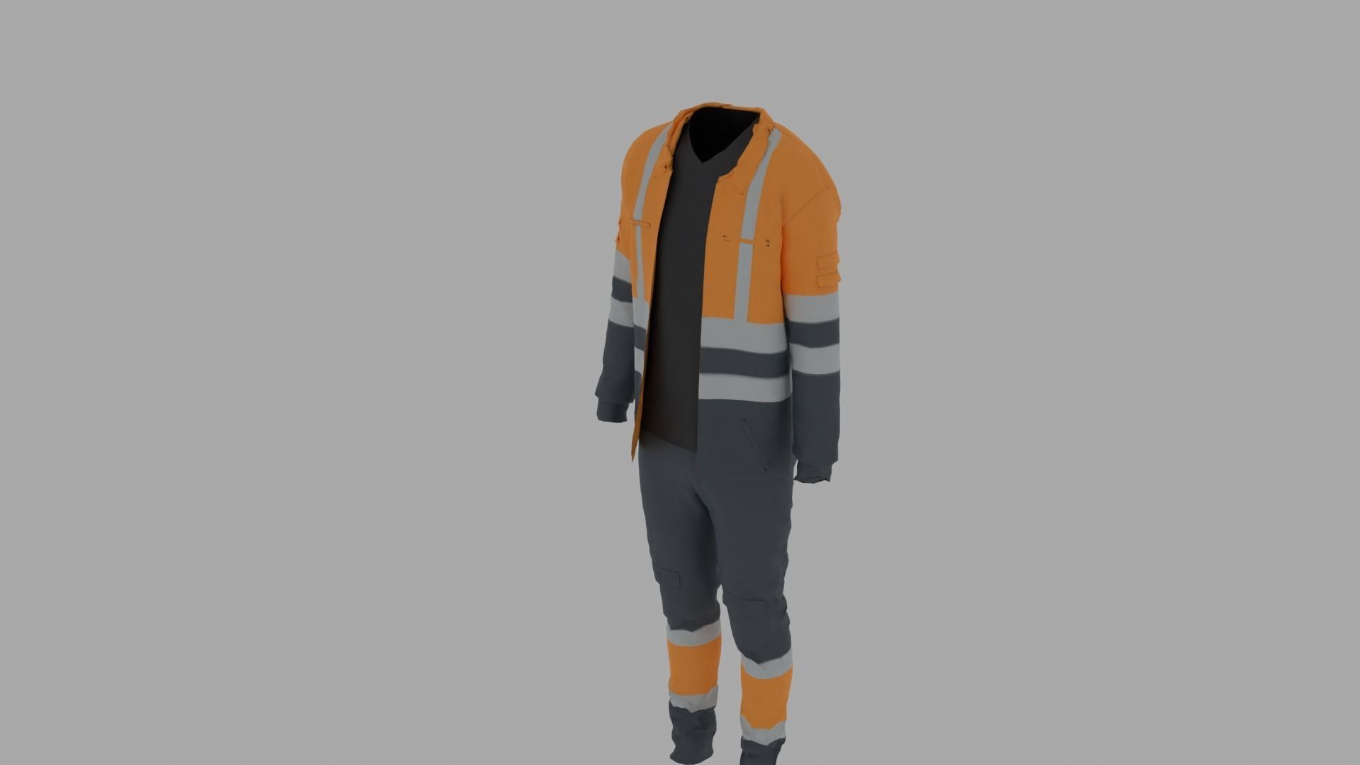 delivery man uniform Low-poly 3D model_4