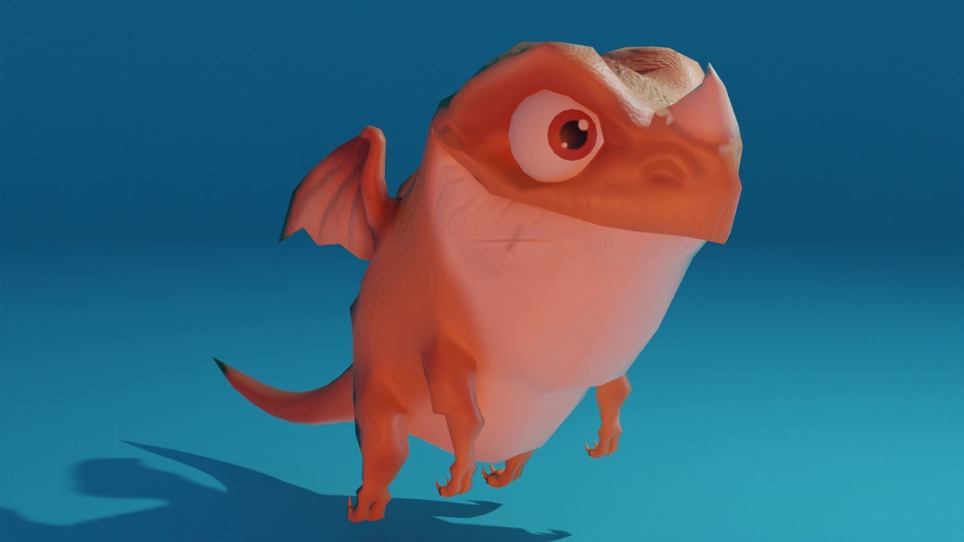 Character dragon Low-poly 3D model_3