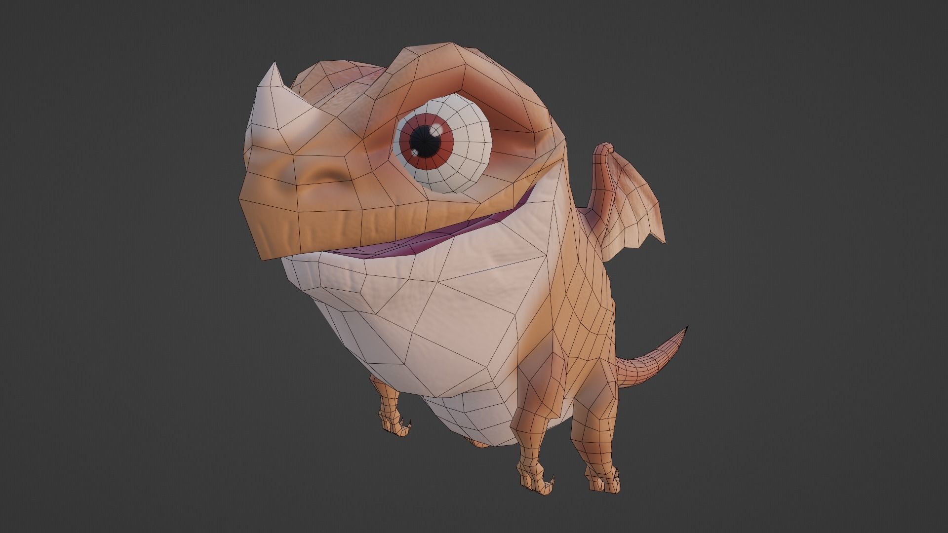Character dragon Low-poly 3D model_16