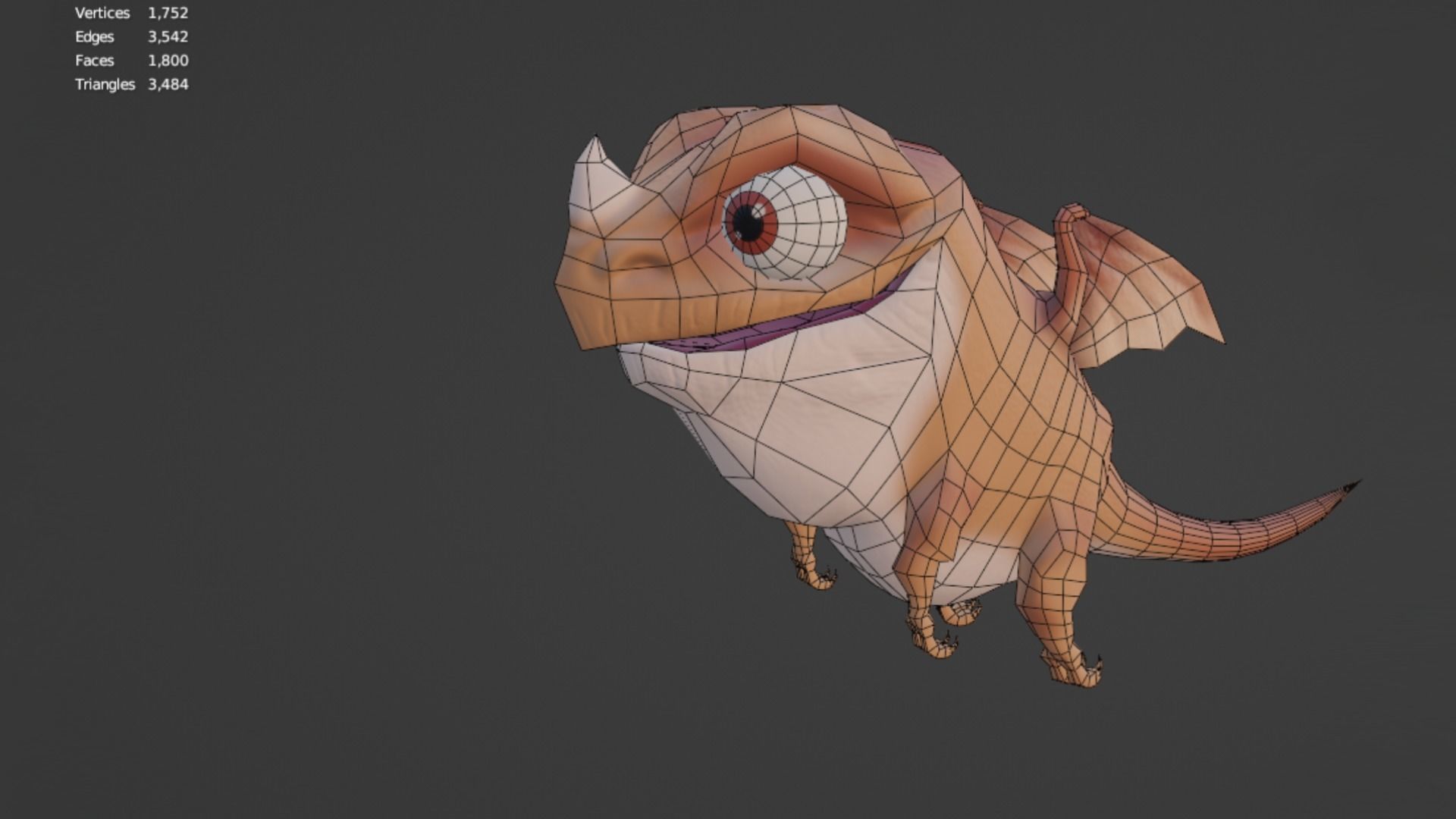 Character dragon Low-poly 3D model_12