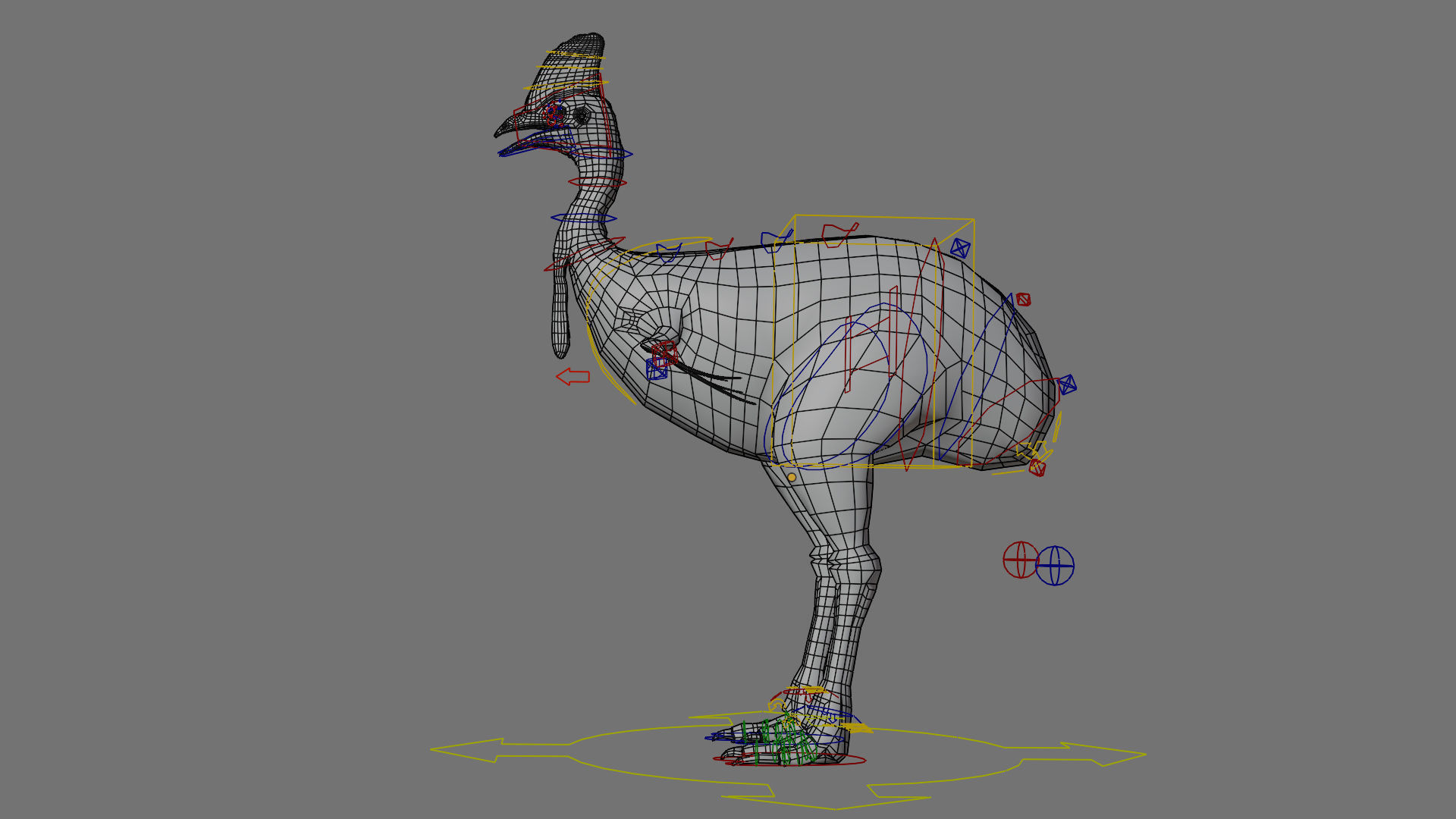 cassowary ostrich Low-poly 3D model_14
