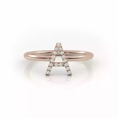 Initial A ring size 54 with professional renderings 3D print model