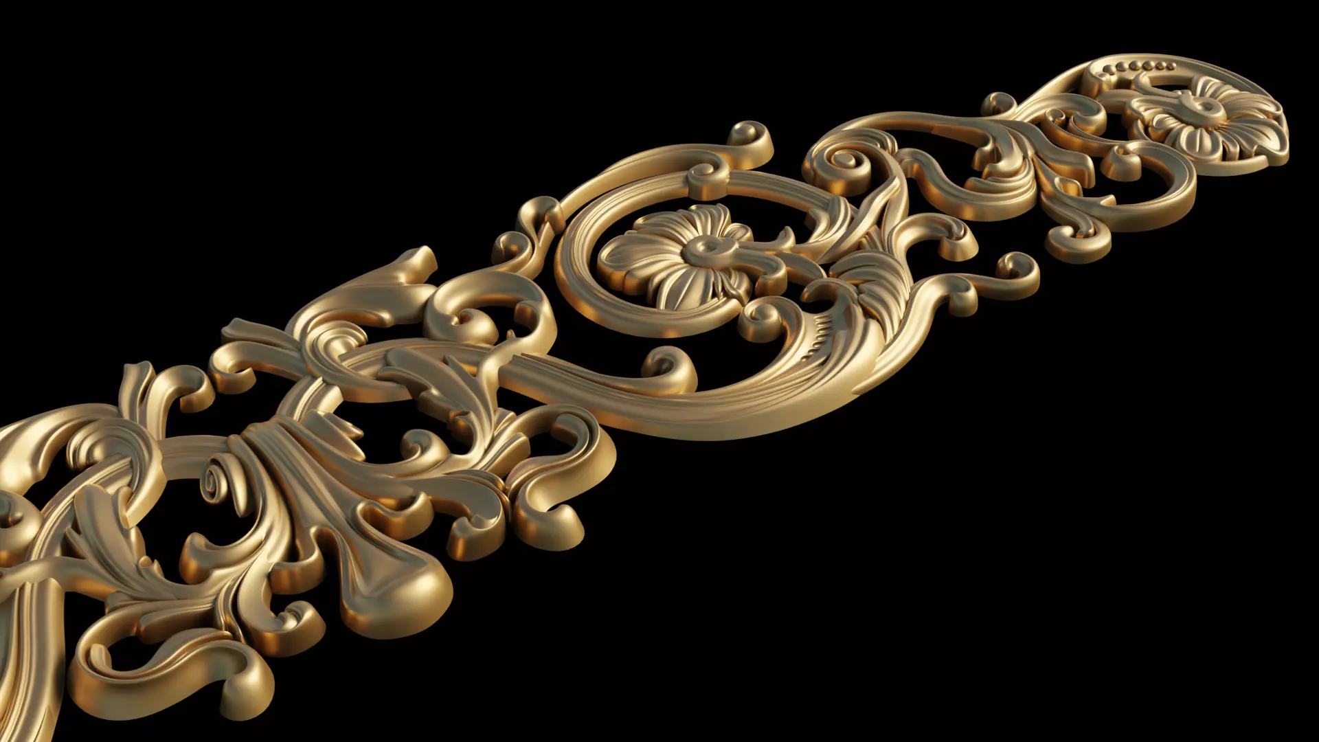 Carved Ornament Decor Low-poly 3D model_0