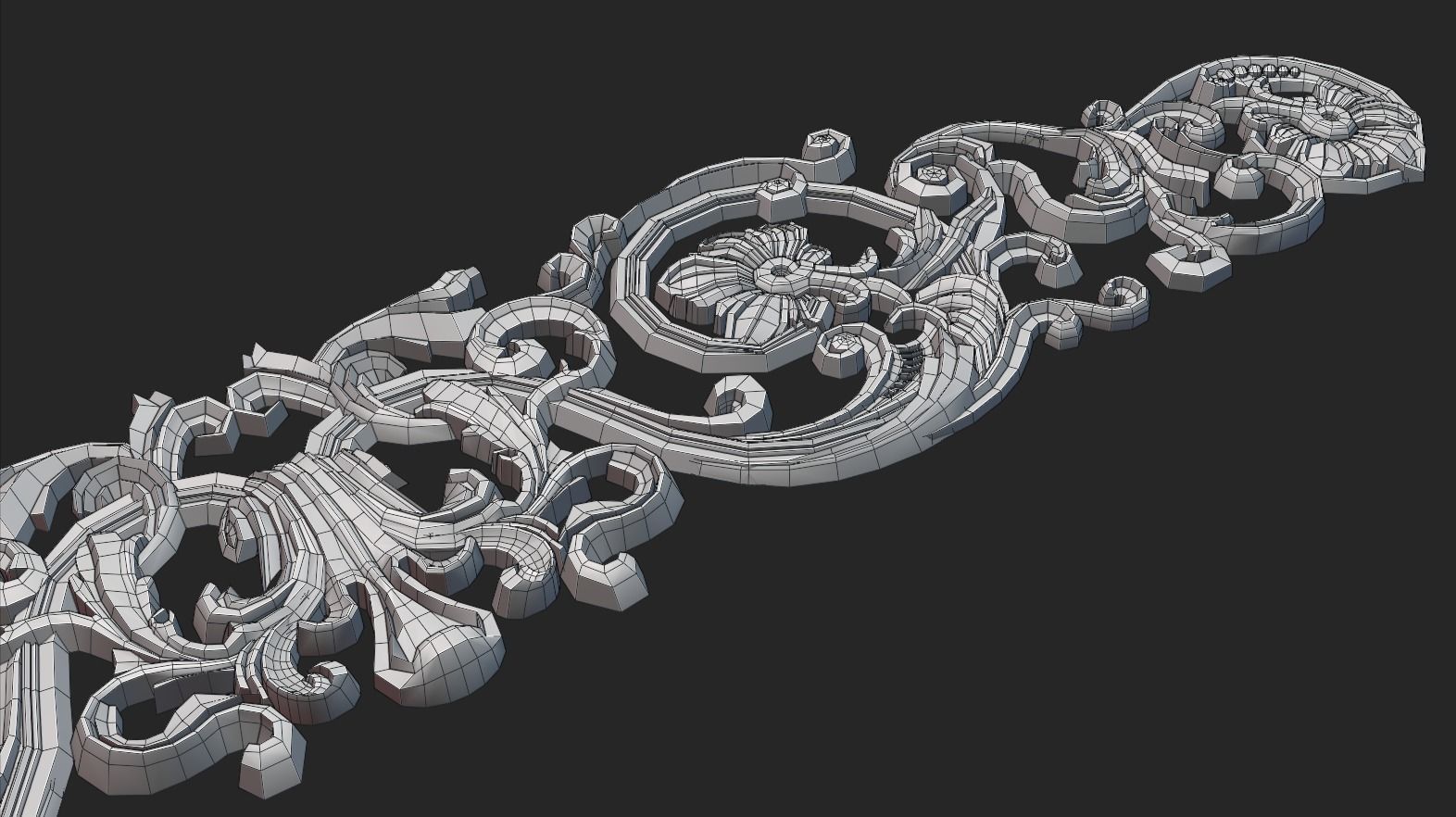 Carved Ornament Decor Low-poly 3D model_3
