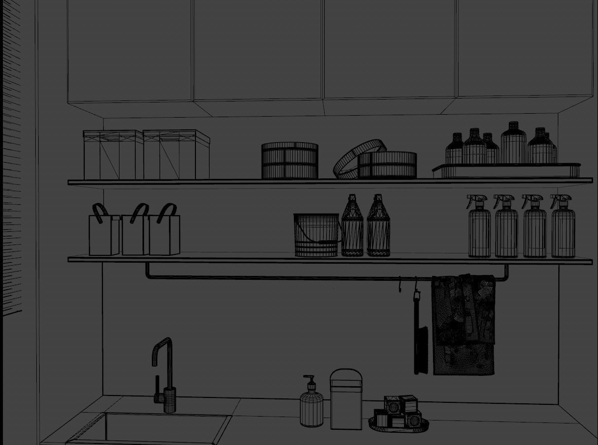 Kitchen Interior Scene 3D model_5