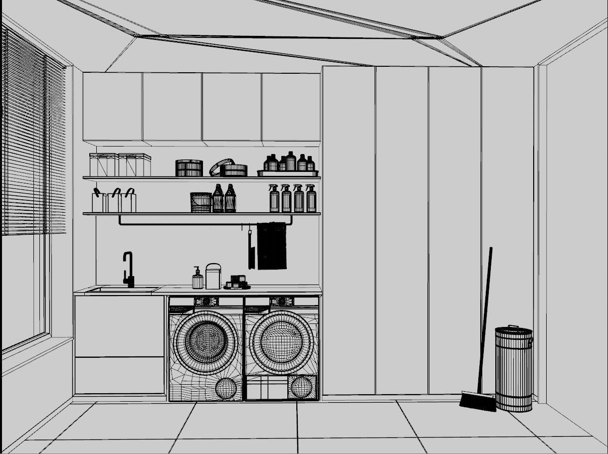 Kitchen Interior Scene 3D model_9