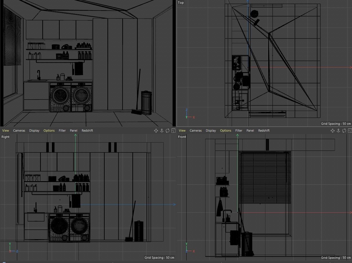 Kitchen Interior Scene 3D model_2