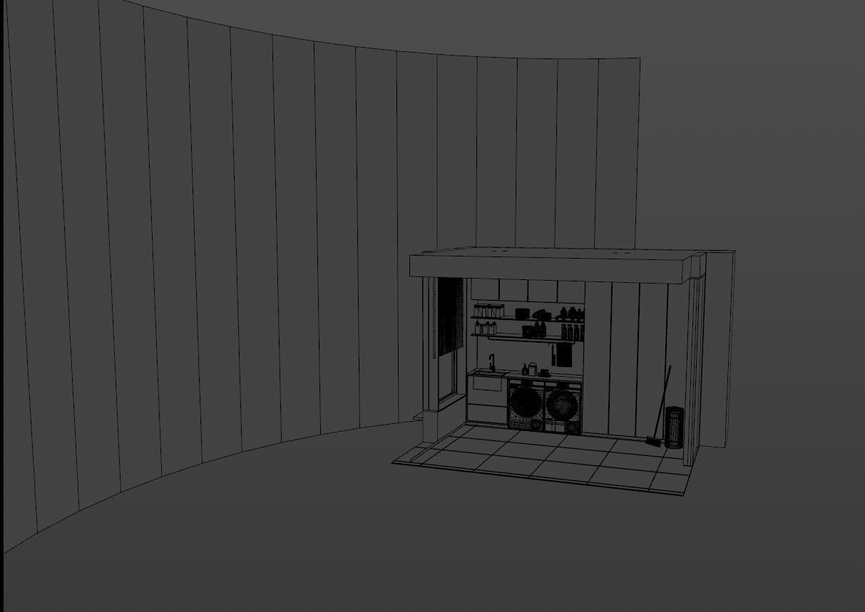 Kitchen Interior Scene 3D model_3