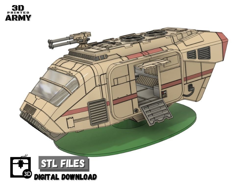 Star Wars A-A5 Speeder truck for SW legion 3D Print STL files  3D print model_5
