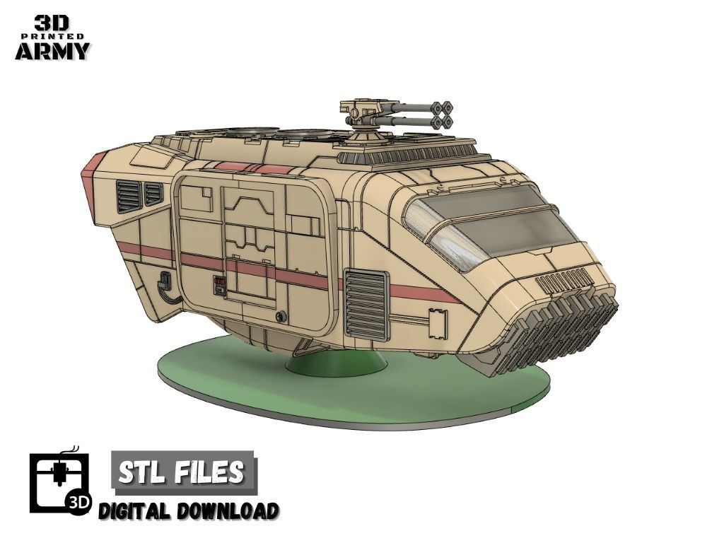 Star Wars A-A5 Speeder truck for SW legion 3D Print STL files  3D print model_6