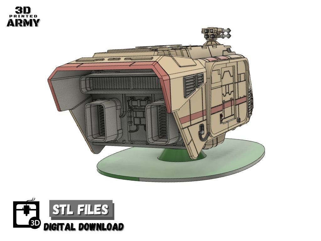Star Wars A-A5 Speeder truck for SW legion 3D Print STL files  3D print model_7