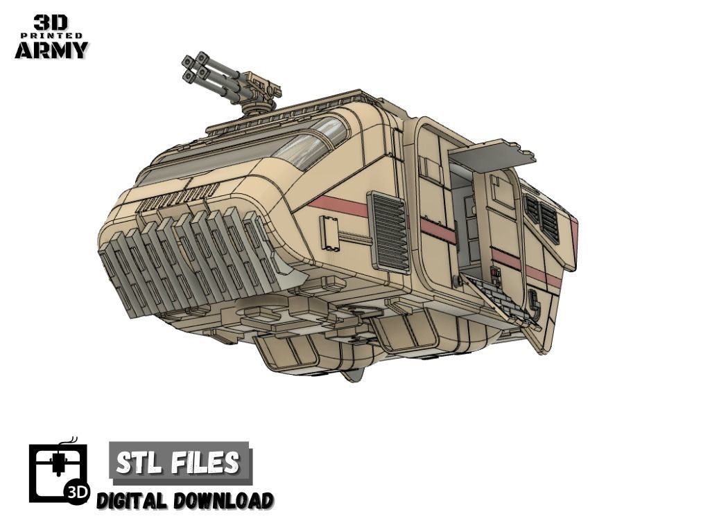 Star Wars A-A5 Speeder truck for SW legion 3D Print STL files  3D print model_3