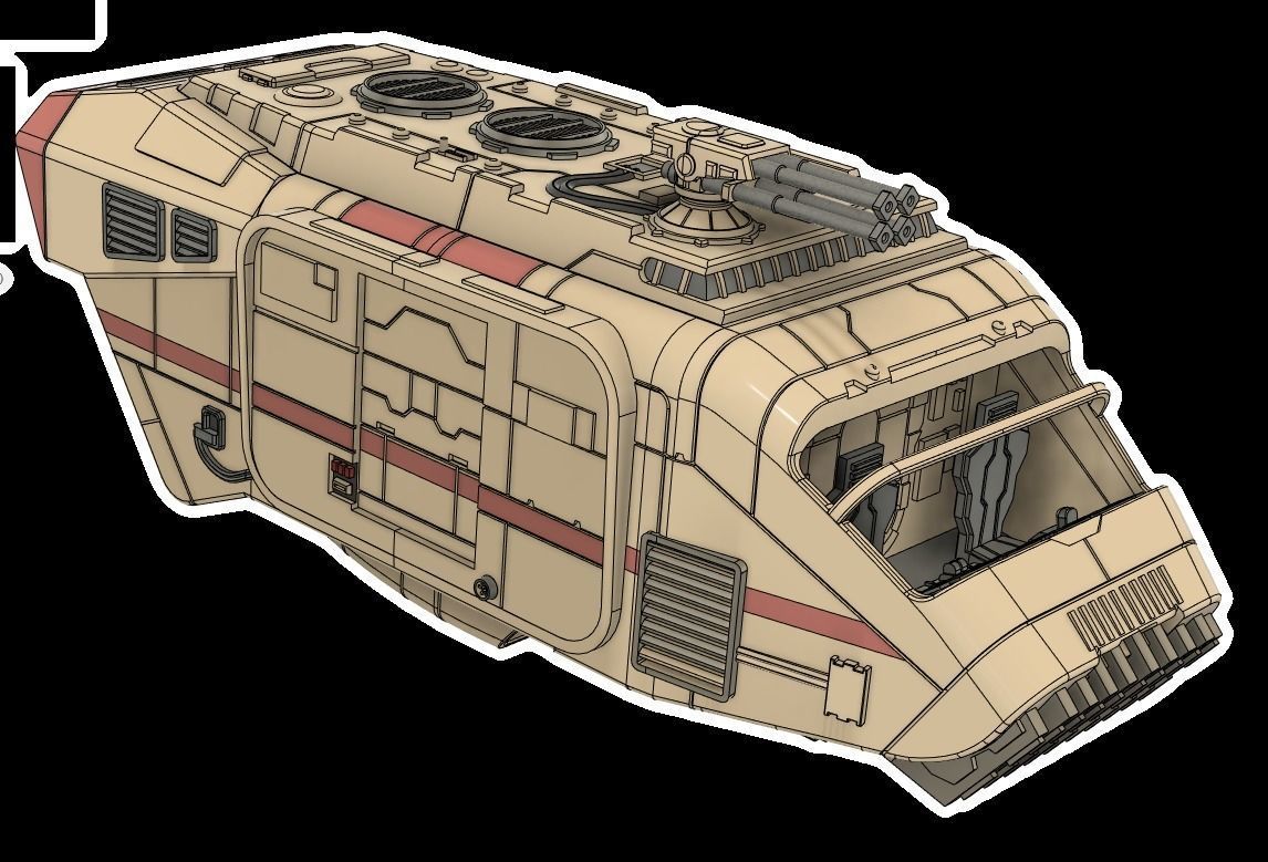 Star Wars A-A5 Speeder truck for SW legion 3D Print STL files  3D print model_17