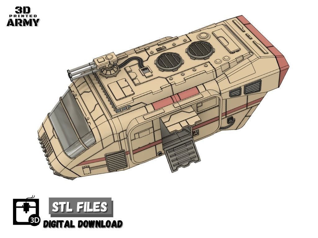 Star Wars A-A5 Speeder truck for SW legion 3D Print STL files  3D print model_4