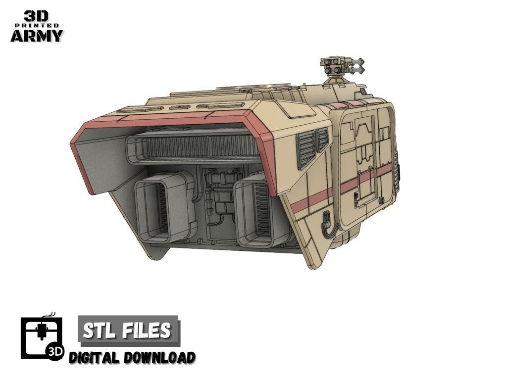 Star Wars A-A5 Speeder truck for SW legion 3D Print STL files  3D print model_2
