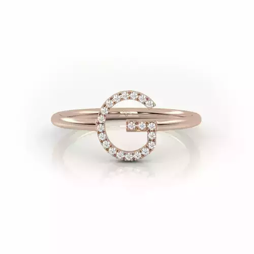 Initial G ring size 54 with professional renderings 3D print model