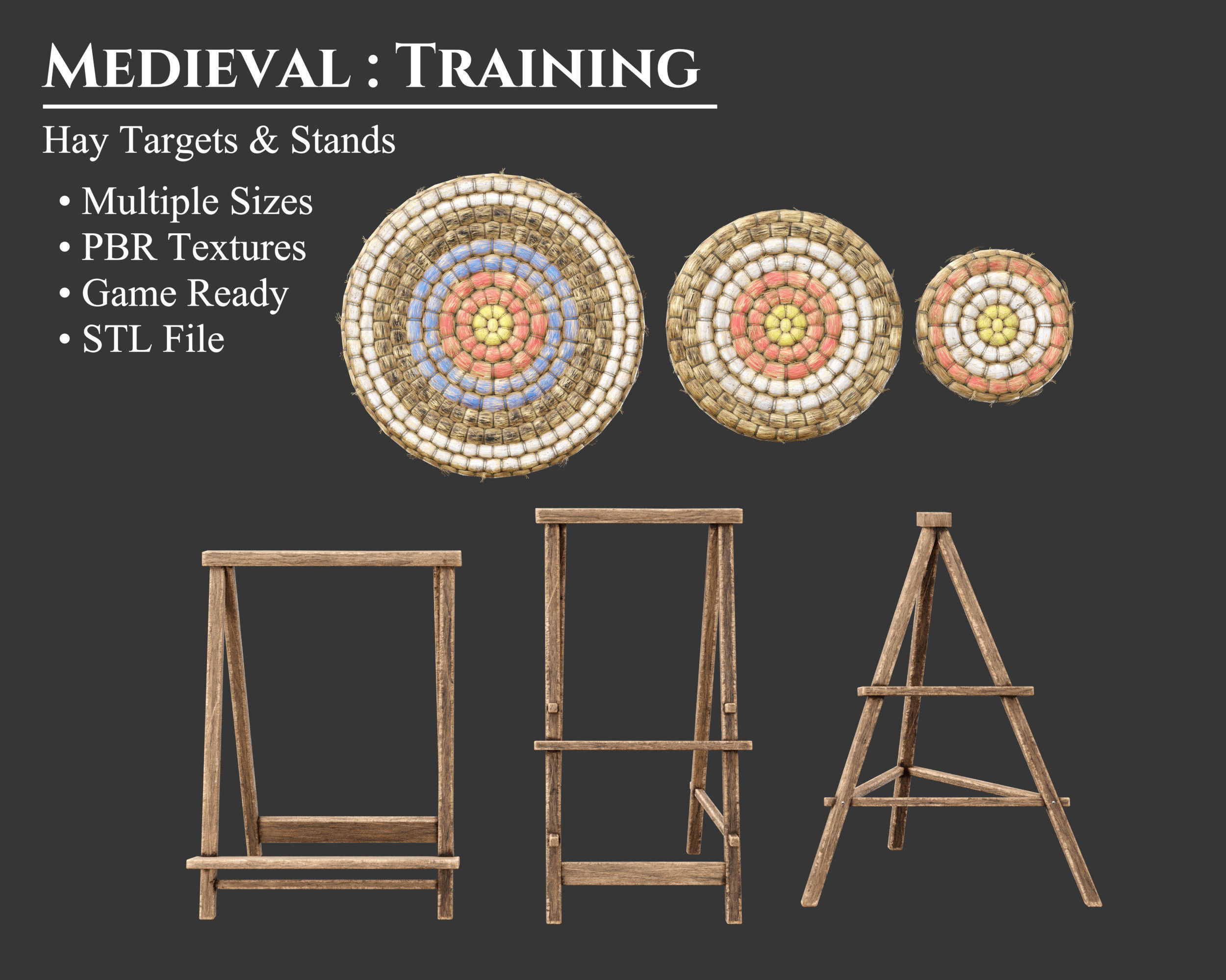 Medieval Training Targets Hay Low-poly 3D model_1