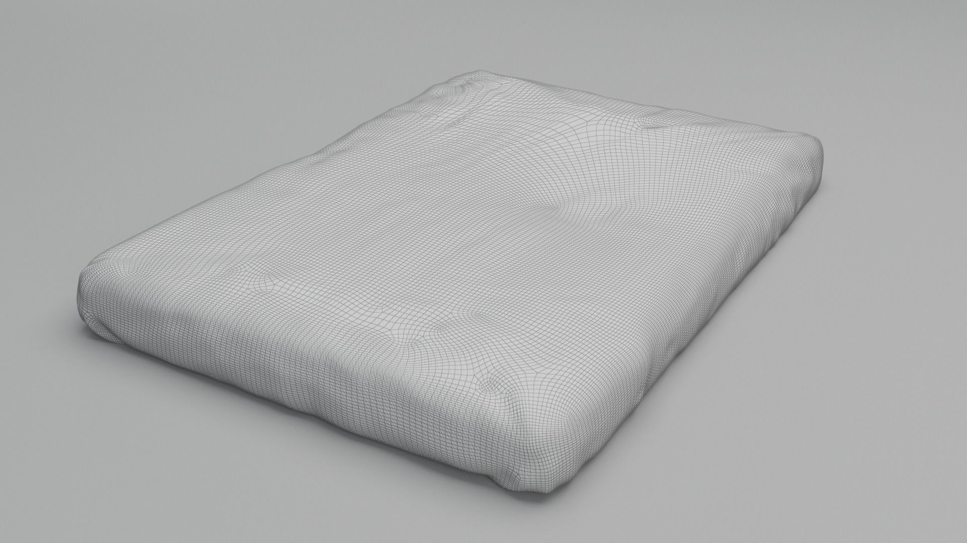 Mattress with a messy bed sheet 3D model_5