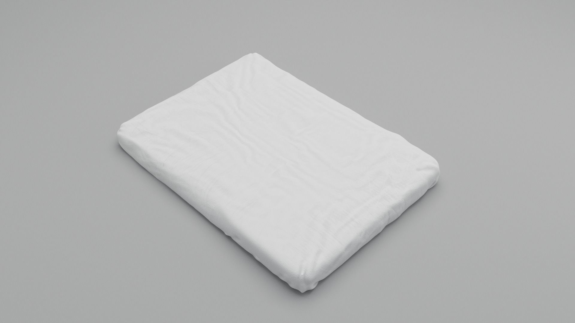 Mattress with a messy bed sheet 3D model_2