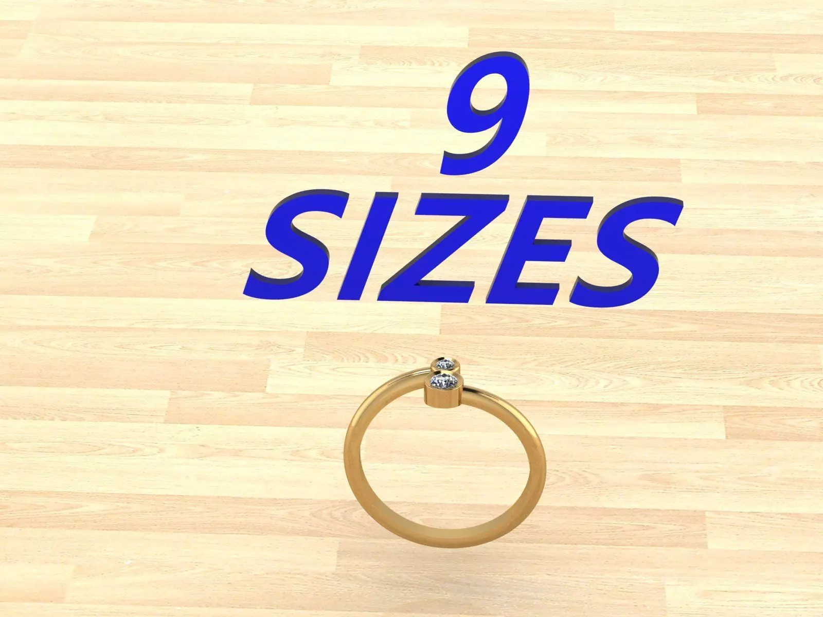 engagement wedding very lucky ring - 9 sizes 3D print model