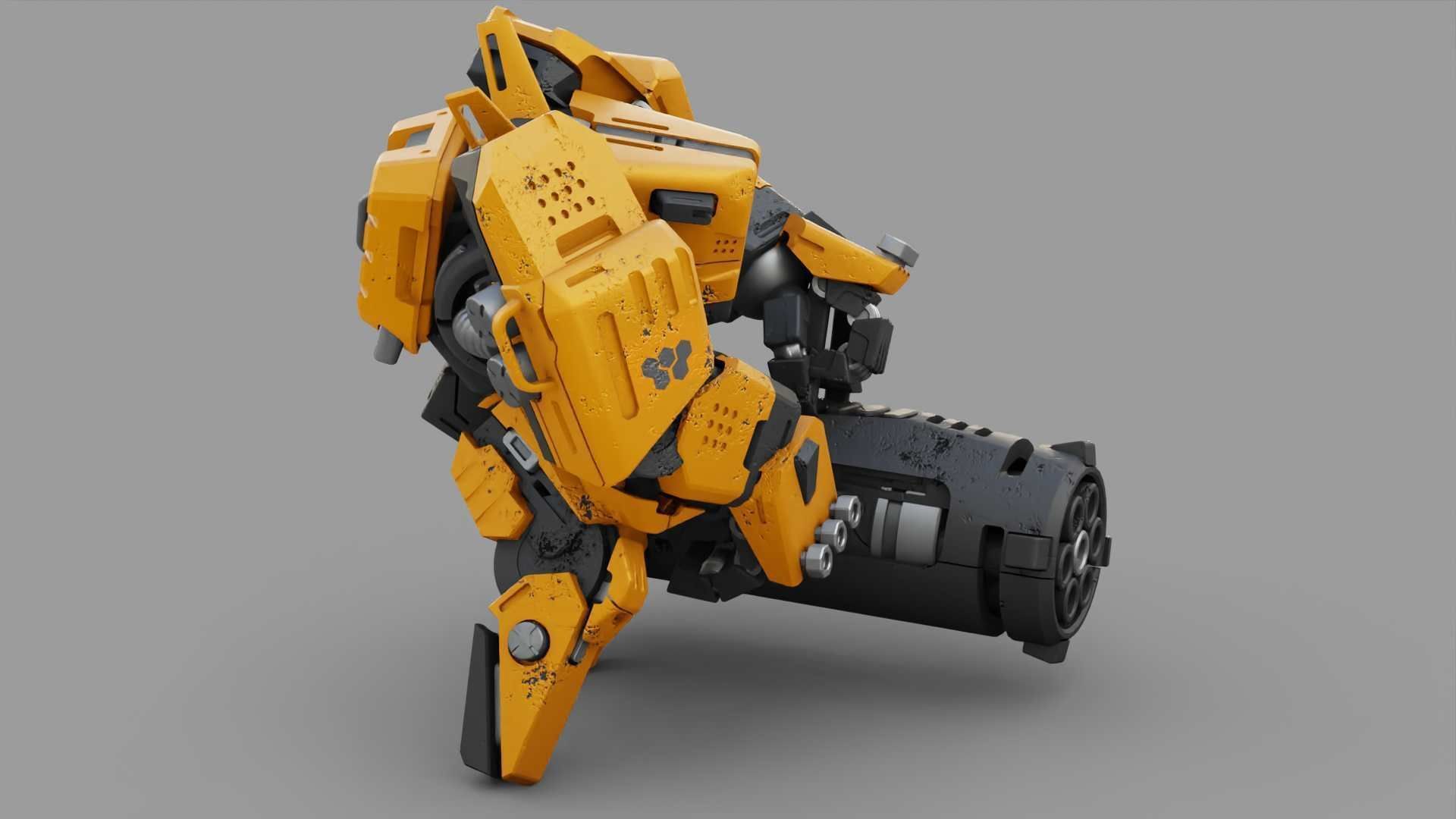 BIOMECH BOT RIGGED 3D model_15