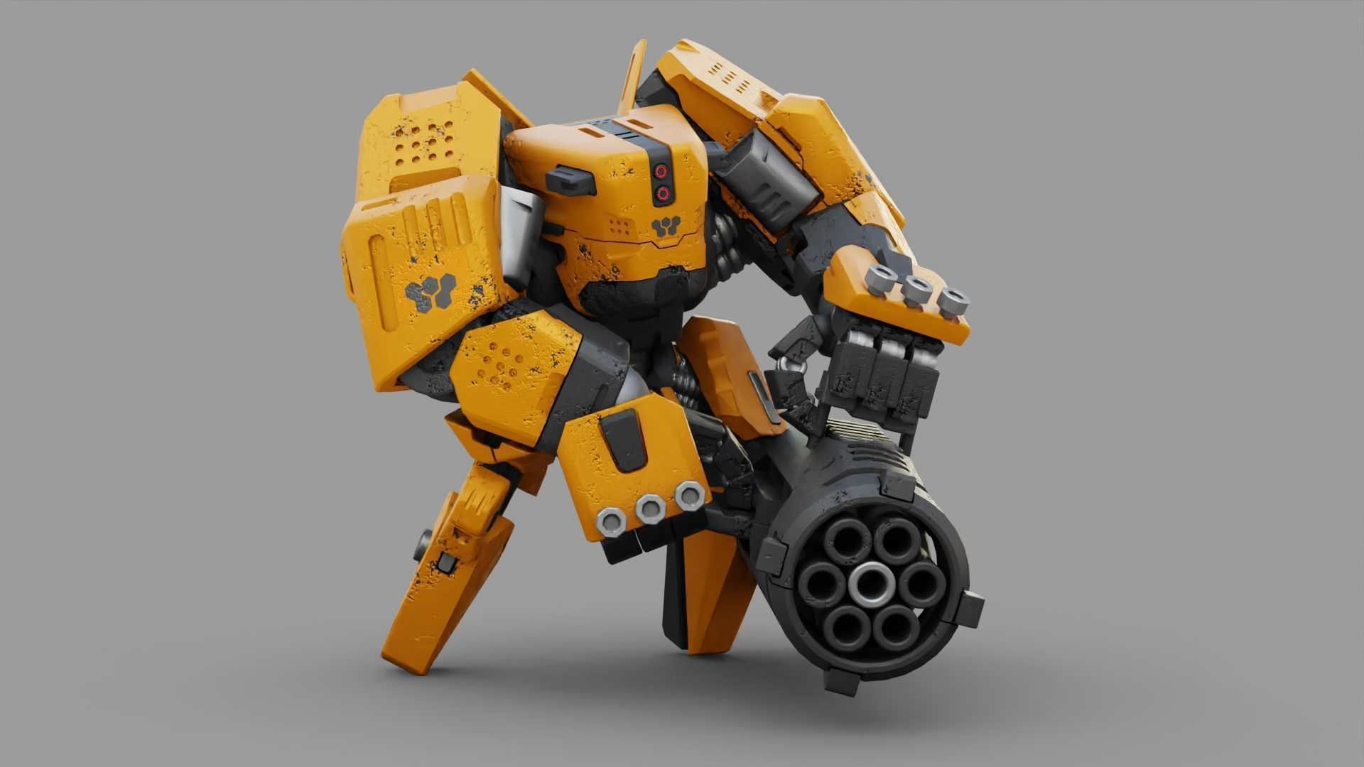 BIOMECH BOT RIGGED 3D model_17