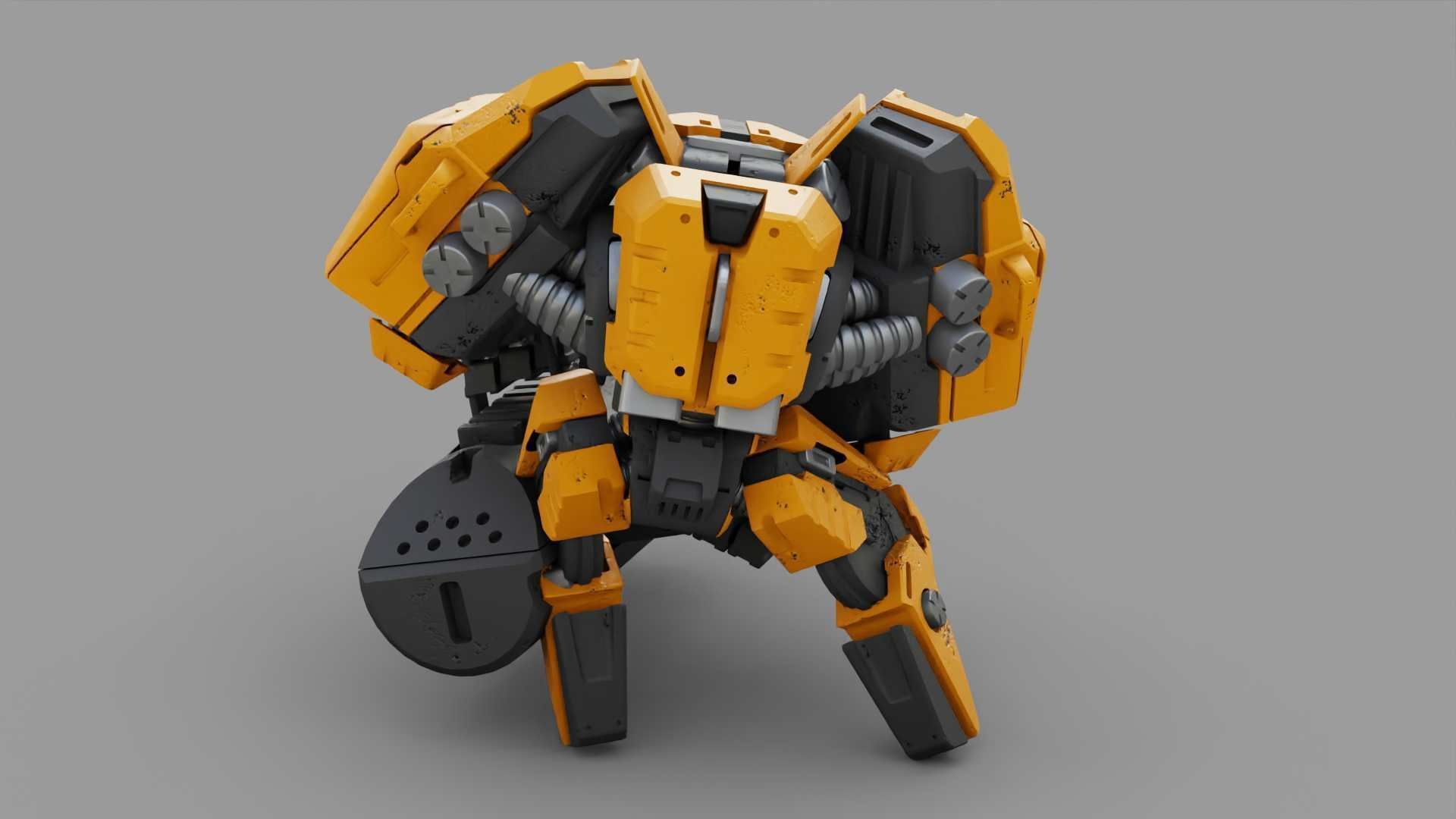 BIOMECH BOT RIGGED 3D model_11