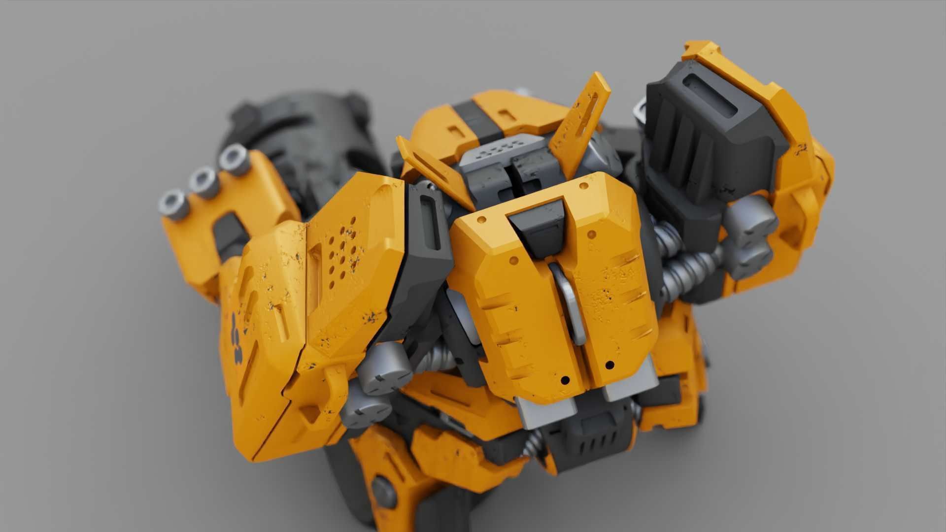 BIOMECH BOT RIGGED 3D model_29