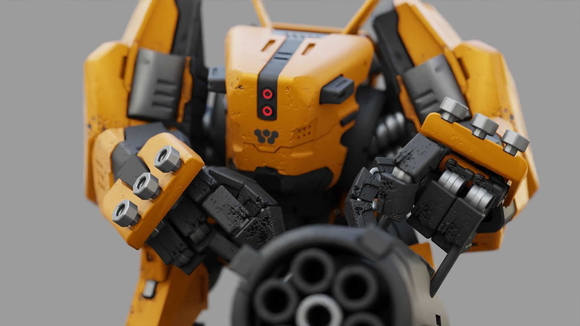 BIOMECH BOT RIGGED 3D model_27