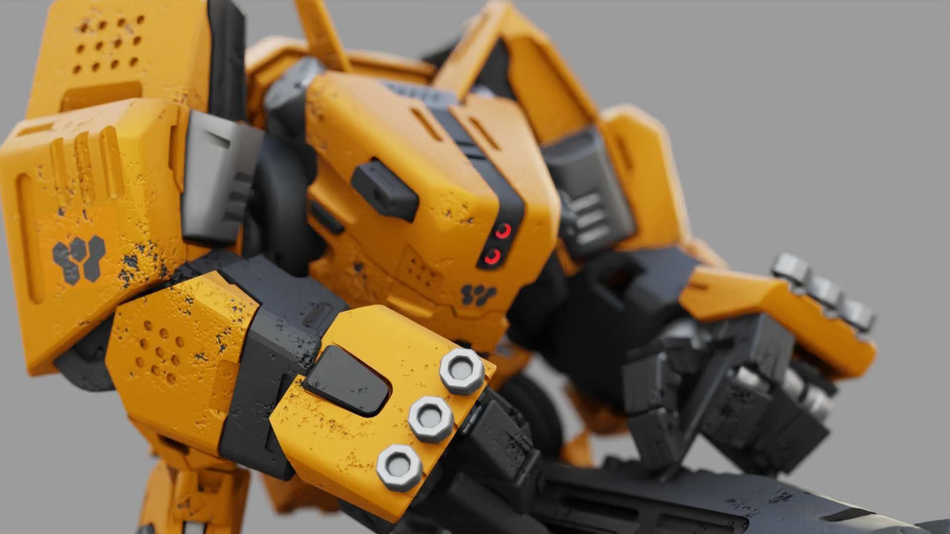 BIOMECH BOT RIGGED 3D model_26