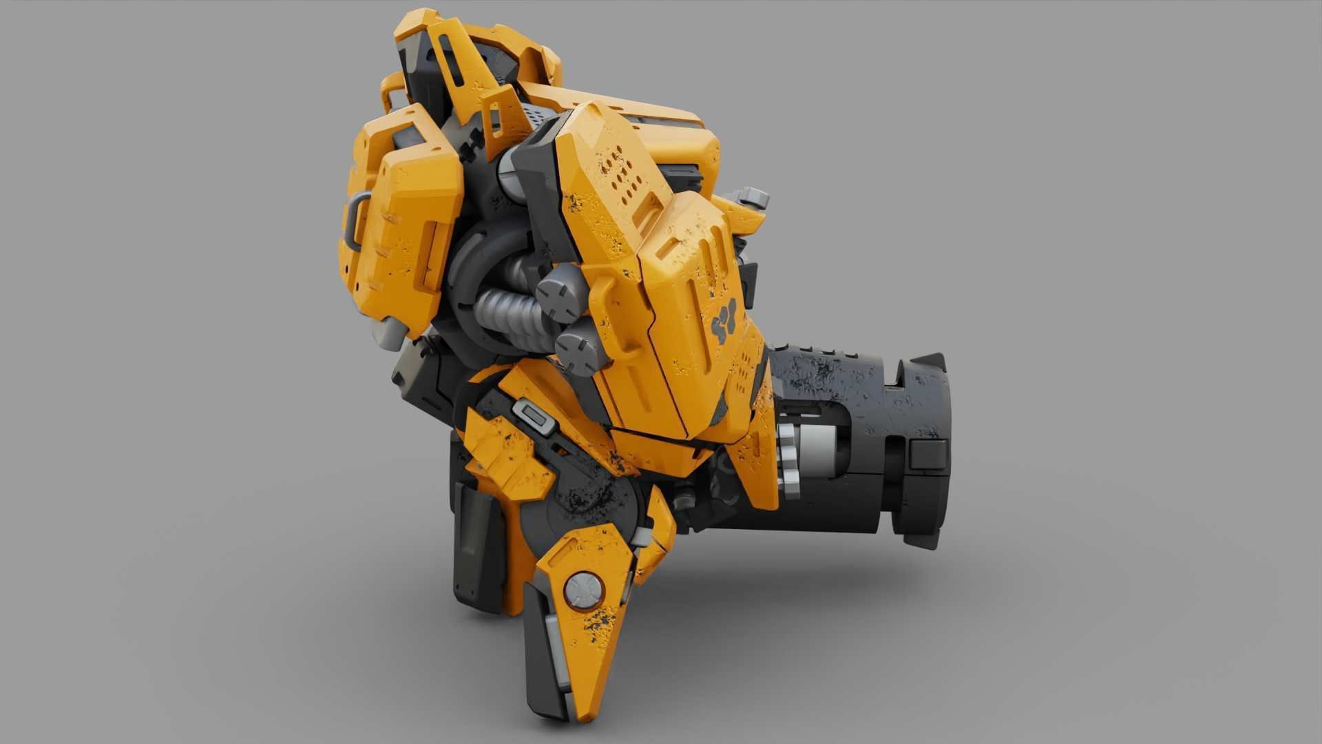 BIOMECH BOT RIGGED 3D model_14