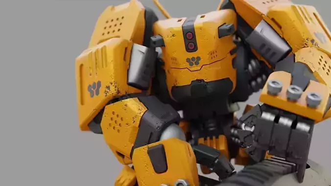 BIOMECH BOT RIGGED 3D model BIOMECH BOT RIGGED 3D model