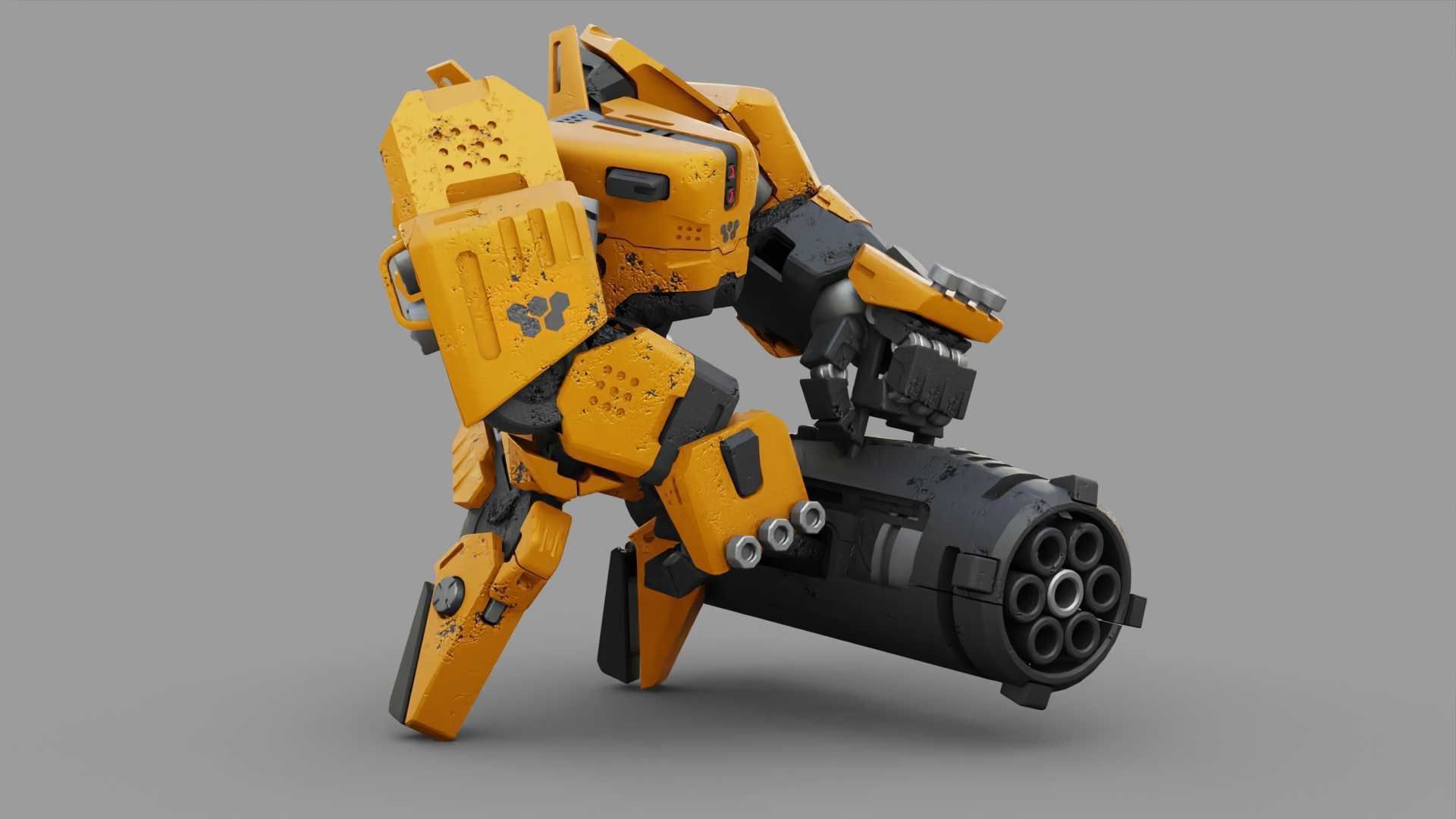 BIOMECH BOT RIGGED 3D model_16