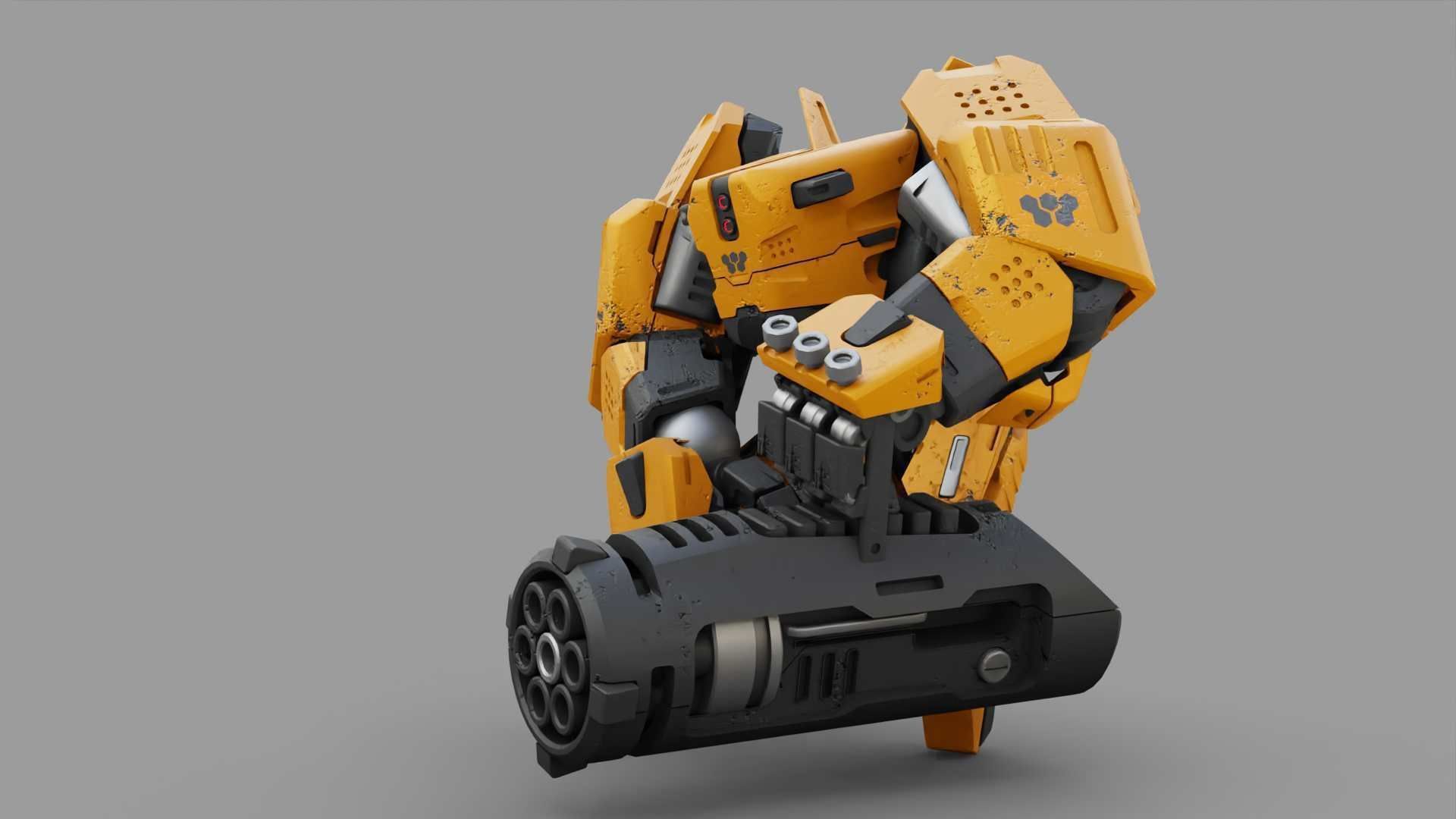 BIOMECH BOT RIGGED 3D model_3