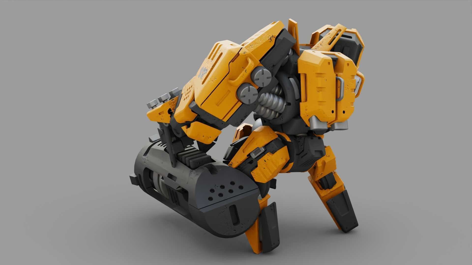 BIOMECH BOT RIGGED 3D model_8