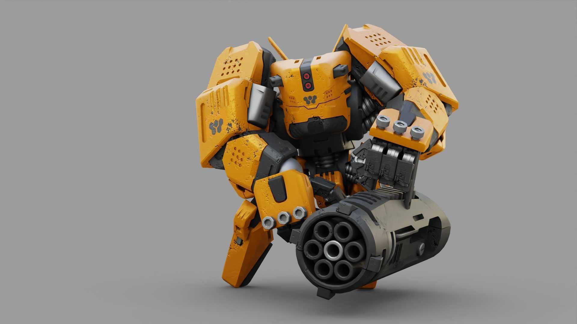 BIOMECH BOT RIGGED 3D model_1