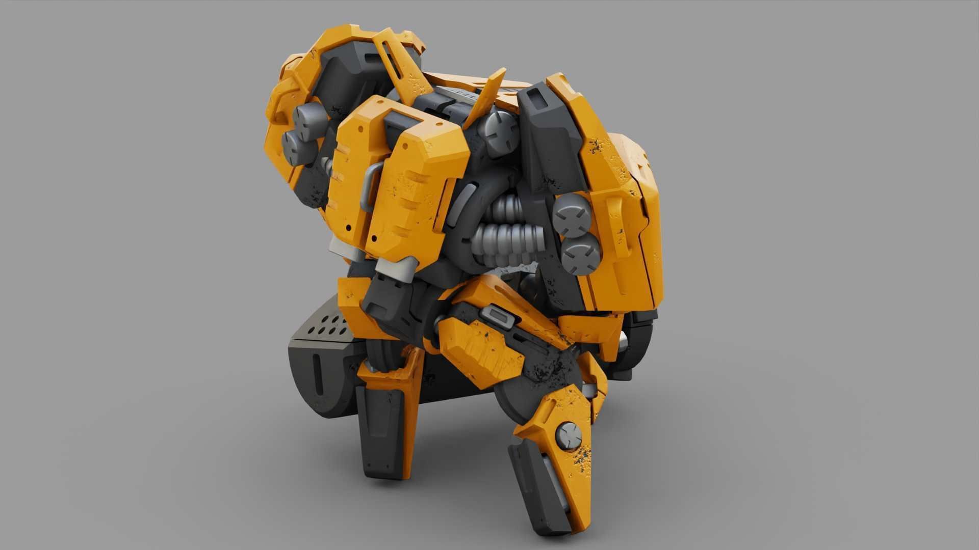 BIOMECH BOT RIGGED 3D model_13