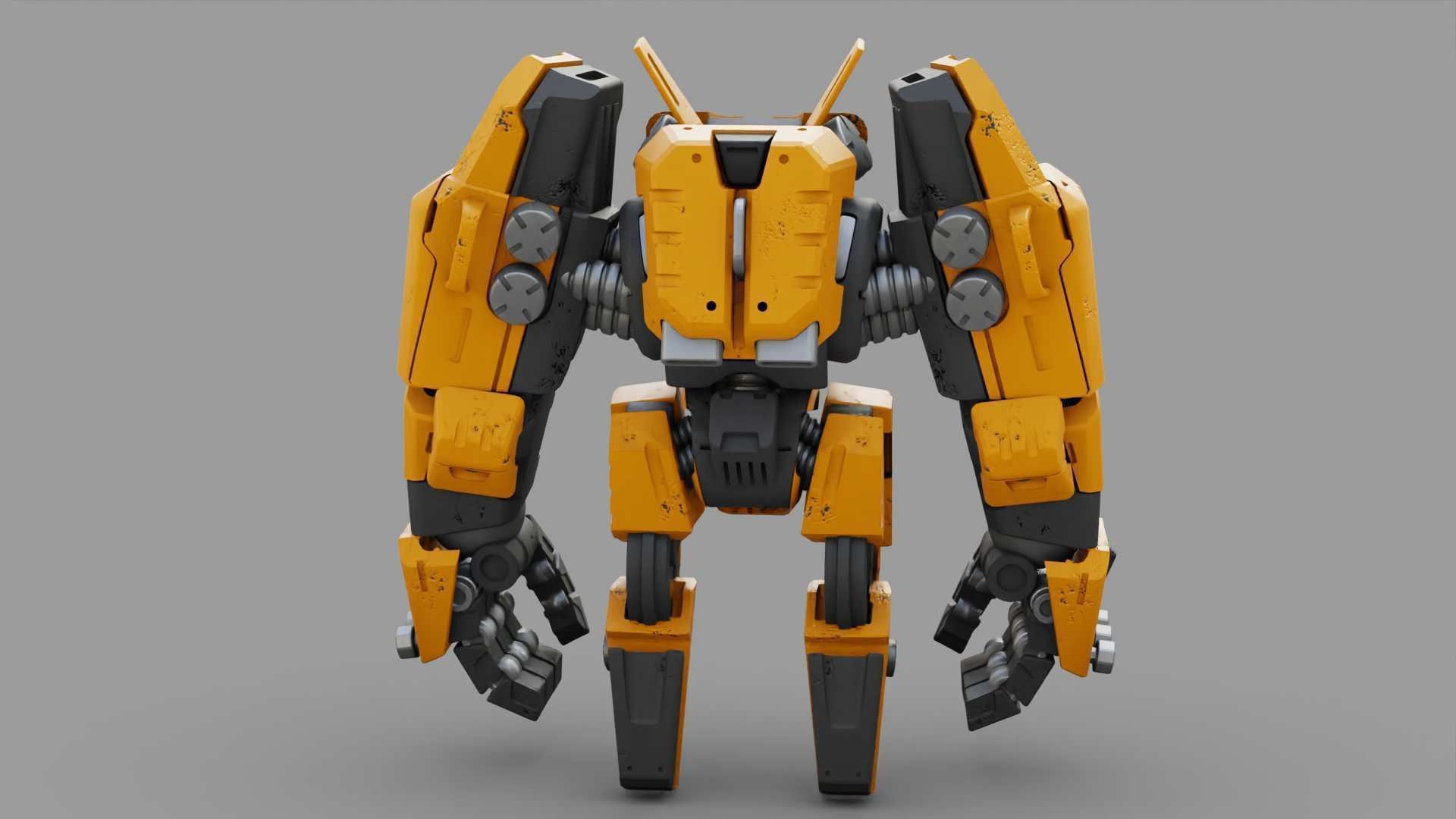 BIOMECH BOT RIGGED 3D model_21