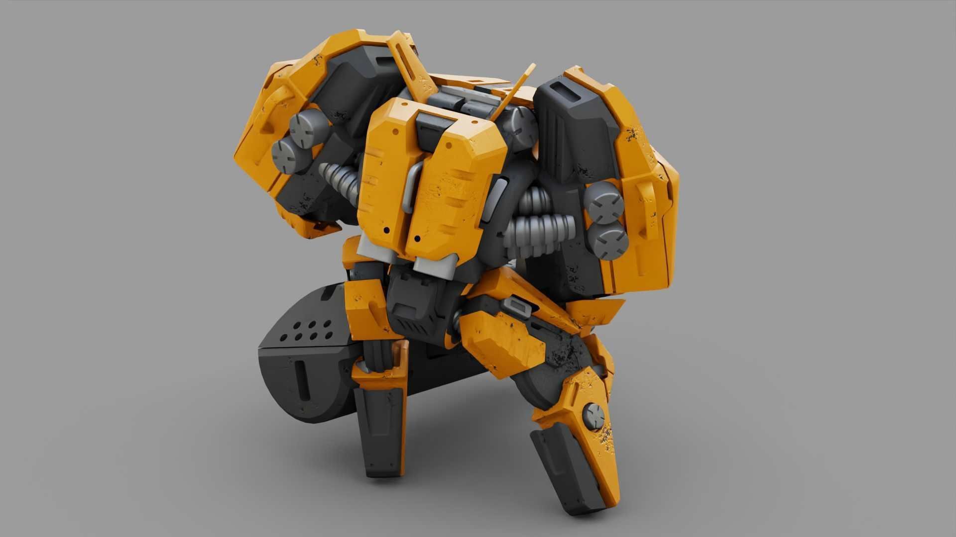 BIOMECH BOT RIGGED 3D model_12
