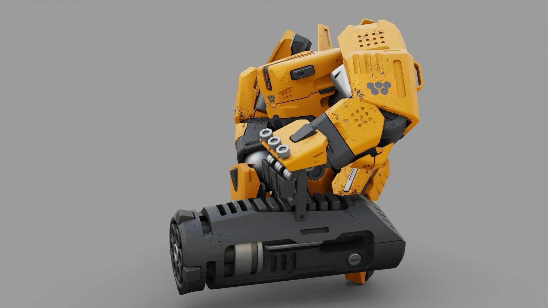 BIOMECH BOT RIGGED 3D model_4