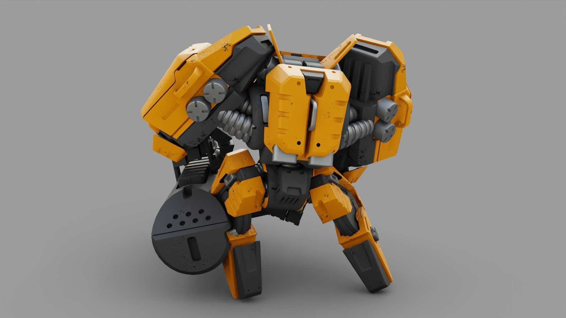 BIOMECH BOT RIGGED 3D model_10