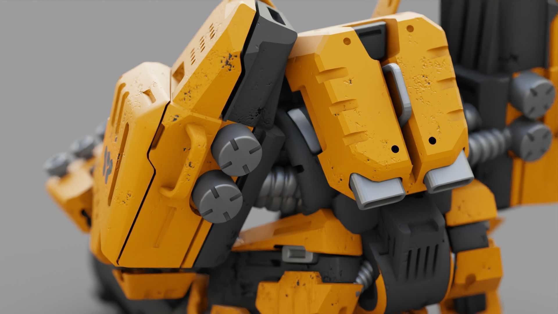 BIOMECH BOT RIGGED 3D model_25