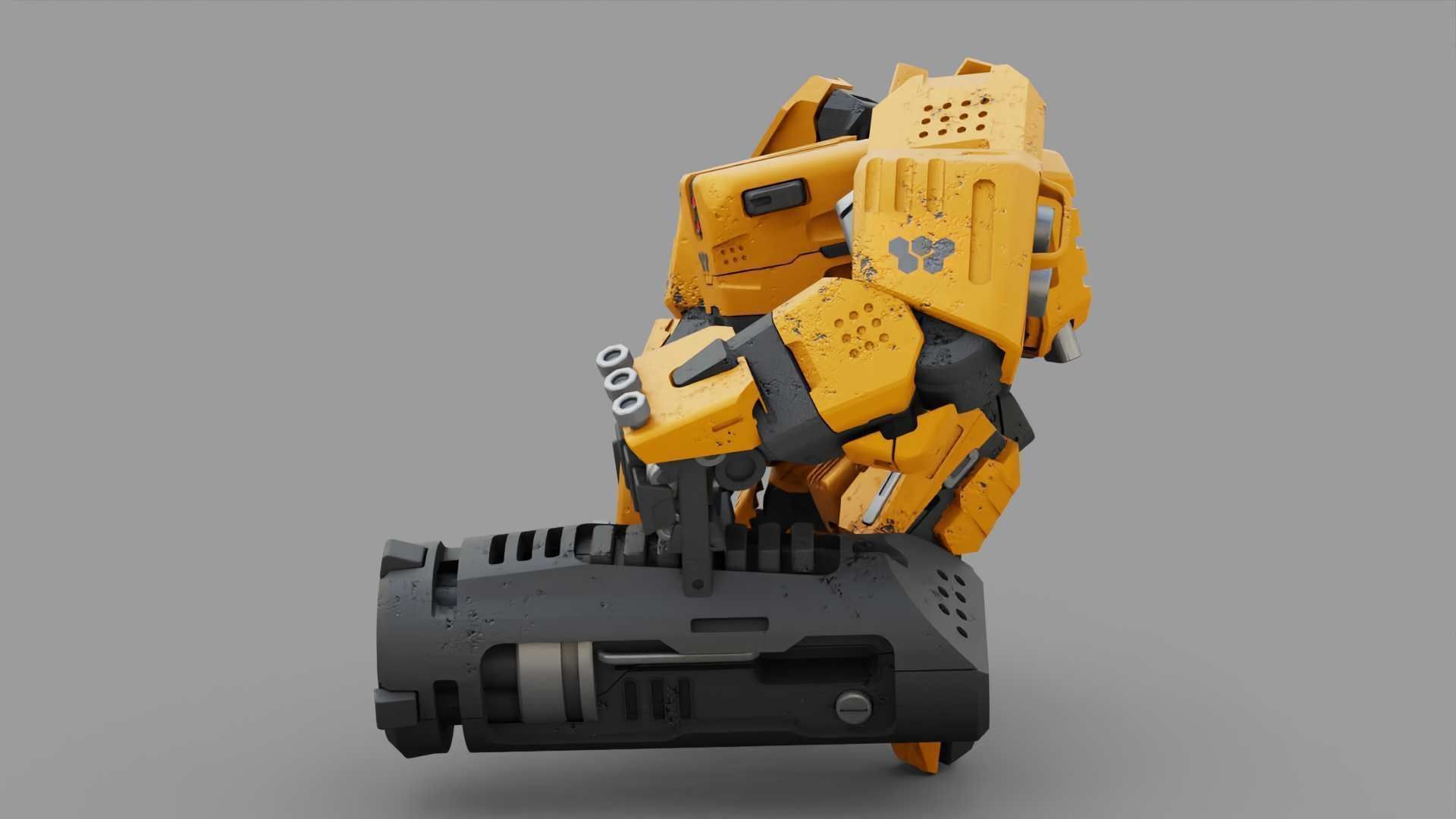 BIOMECH BOT RIGGED 3D model_5