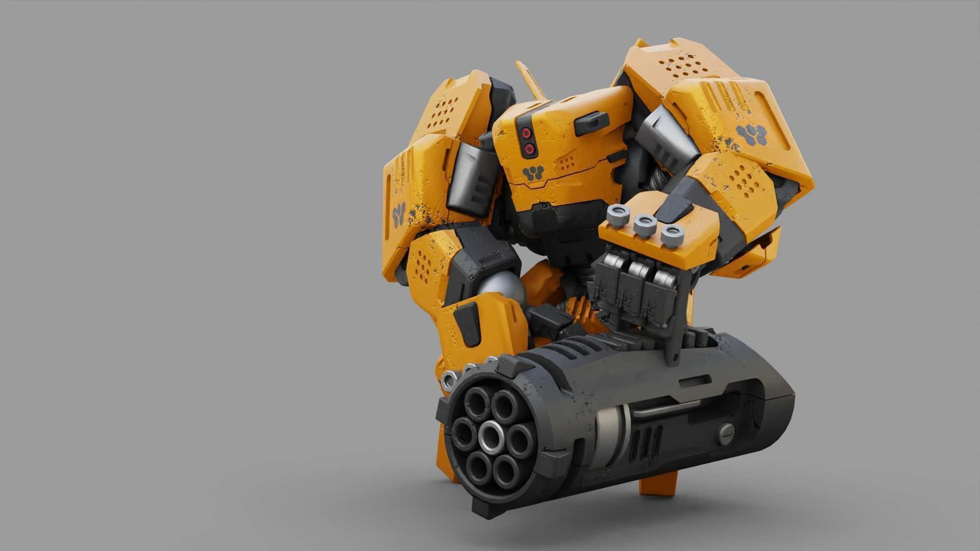 BIOMECH BOT RIGGED 3D model_2