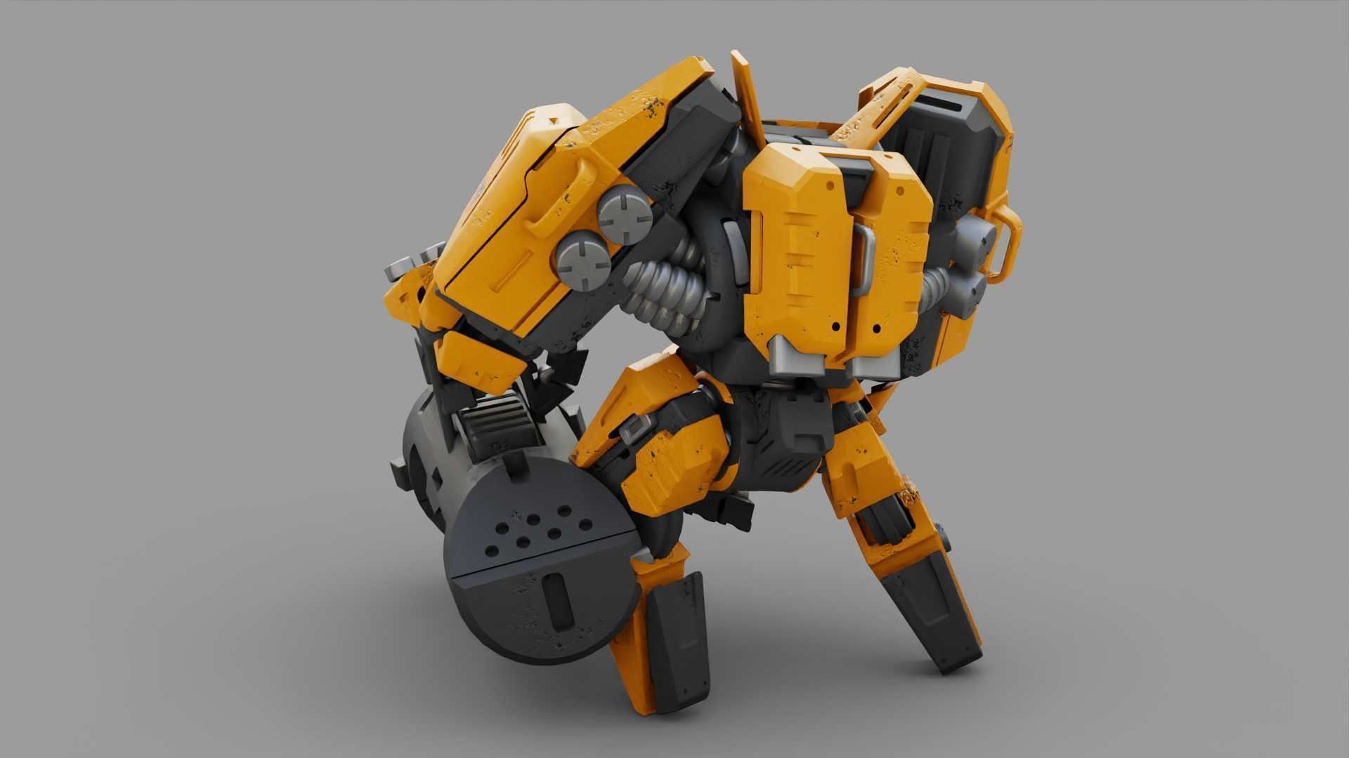 BIOMECH BOT RIGGED 3D model_9