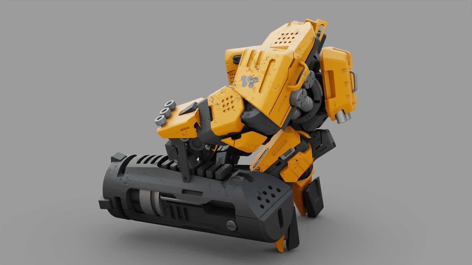 BIOMECH BOT RIGGED 3D model_6